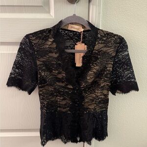 Black Lace Women's Top